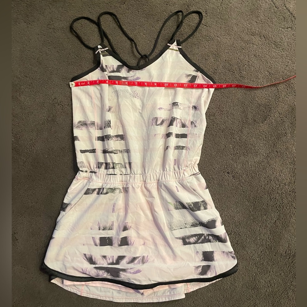 Lululemon Light Pink White Striped Romper Dress 6